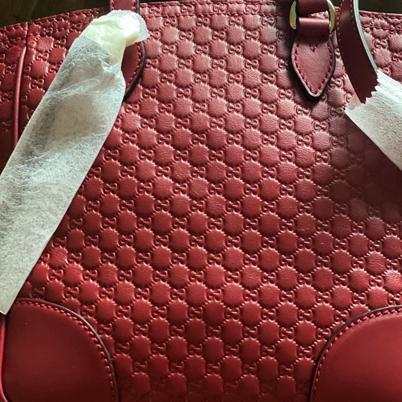 Gucci Gussimo Red Leather Bag - Picture 4 of 5